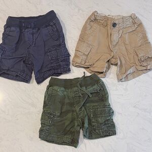 GAP Kids Cargo Shorts Trio - Navy, Khaki, Green Camo